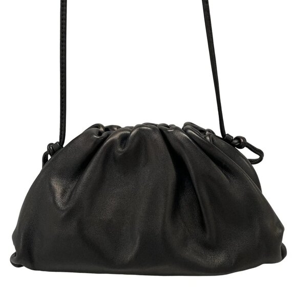 BOTTEGA VENETA Mini The Pouch - Black Leather Shoulder Bag 885-080725 - Picture 2 of 14